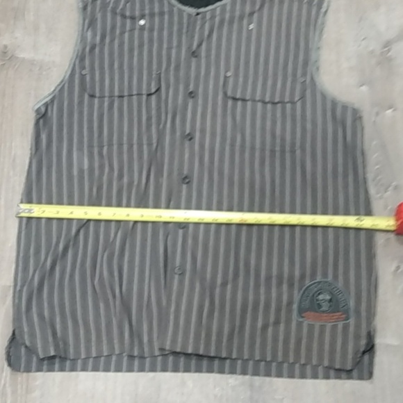 Vintage Harley Davidson Genuine Motor Cloths Striped Button Down Vest - Picture 11 of 16